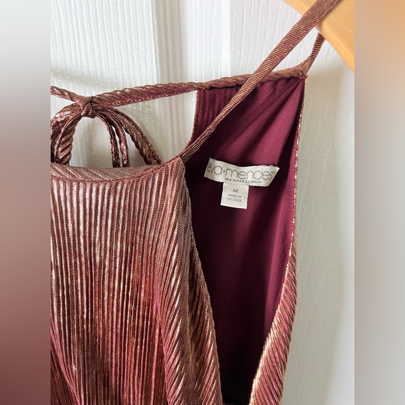 New York & Company Rose Gold Halter Midi Dress M - Picture 10 of 10